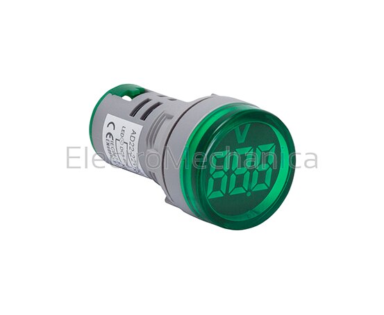 AD22-22VBG 22mm GRN P/MNT VOLTMETER 5-60VDC