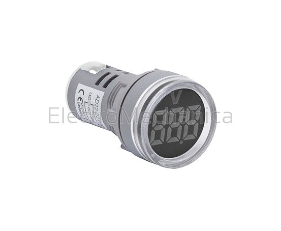 AD22-22VMW 22mm WHT P/MNT V/METER 20-500VAC