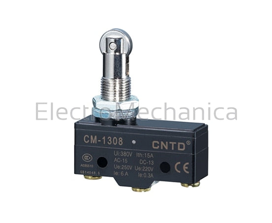 CM1308 MICRO SW 15A-P/MNT ROLLER PLUNGER