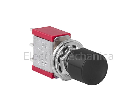 DS-12 MINI PUSHBUTTON BLACK 1P ON-ON