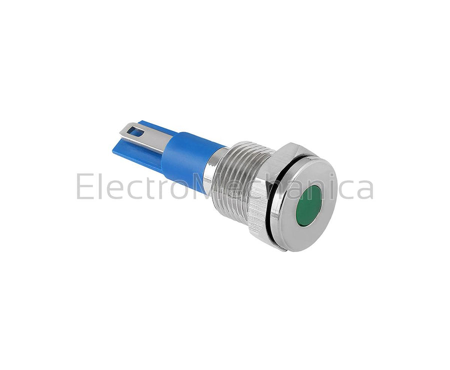 GQ10T-JN/22/G 10mm METALIC GRN LED PL 240VAC/DC
