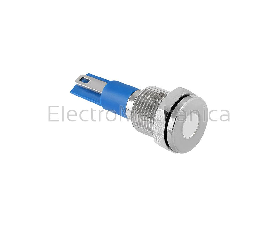 GQ10T-JN/22/W 10mm METALIC WHT LED PL 240VAC/DC