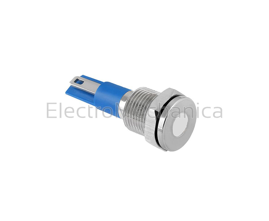 GQ12T-JN/22/W 12mm METALIC WHT LED PL 240VAC/DC