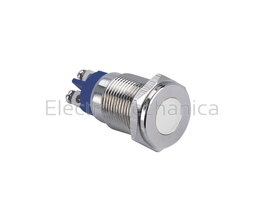 GQ16T-LN/22/W 16mm METALIC WHT LED PL 240VAC/DC
