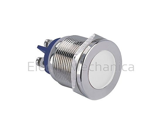 GQ22T-DLW220VN 22mm METALIC WHT LED PL 220VAC/DC