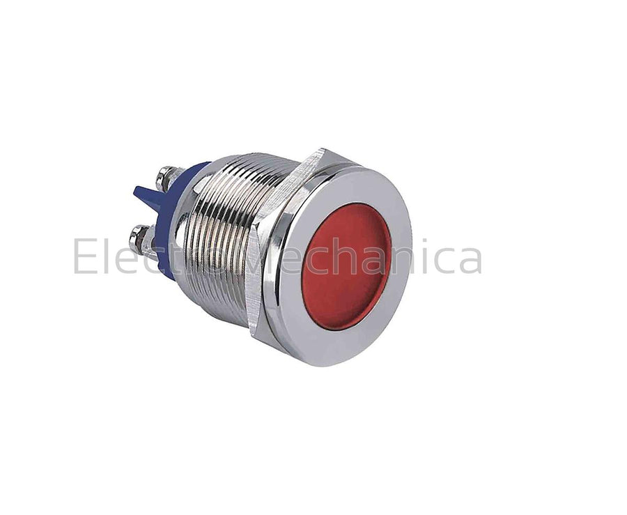GQ22T-LN/22/R 22mm METALIC RED LED PL 220VAC/DC