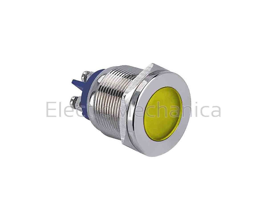 GQ22T-LN/22/Y 22mm METALIC YEL LED PL 220VAC/DC