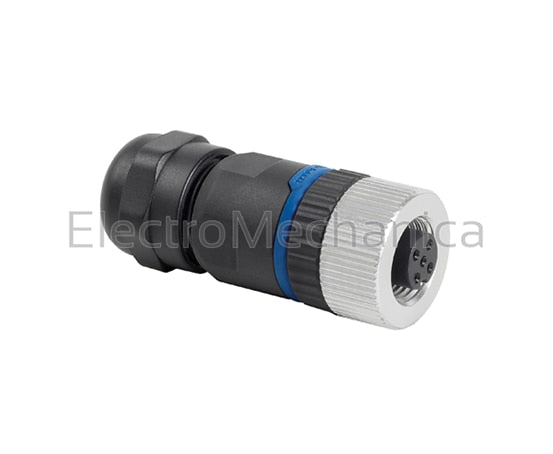120103-02-022 M12 CONNECTOR 4A 250V 3PIN FEMALE STRAIGHT