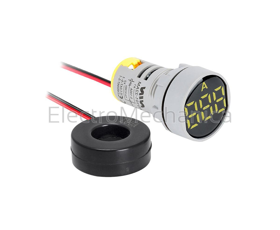 AD101-22AMY 22mm P/MNT YEL AMMETER 0-100A+CT