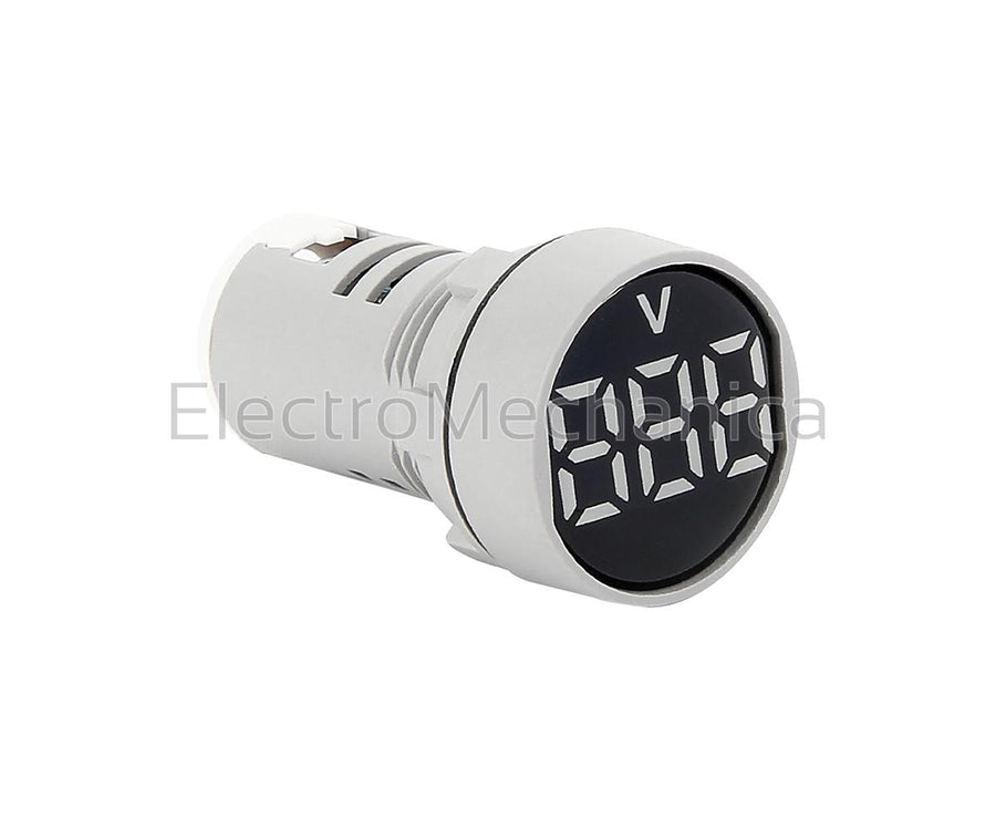 AD101-22VMW 22mm WHT P/MNT V/METER 20-500VAC