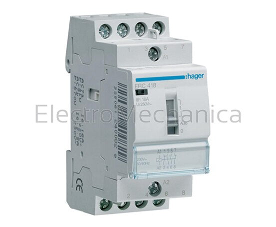 ERC416 RELAY 16A 4NO 230VAC MAN/OVERRIDE