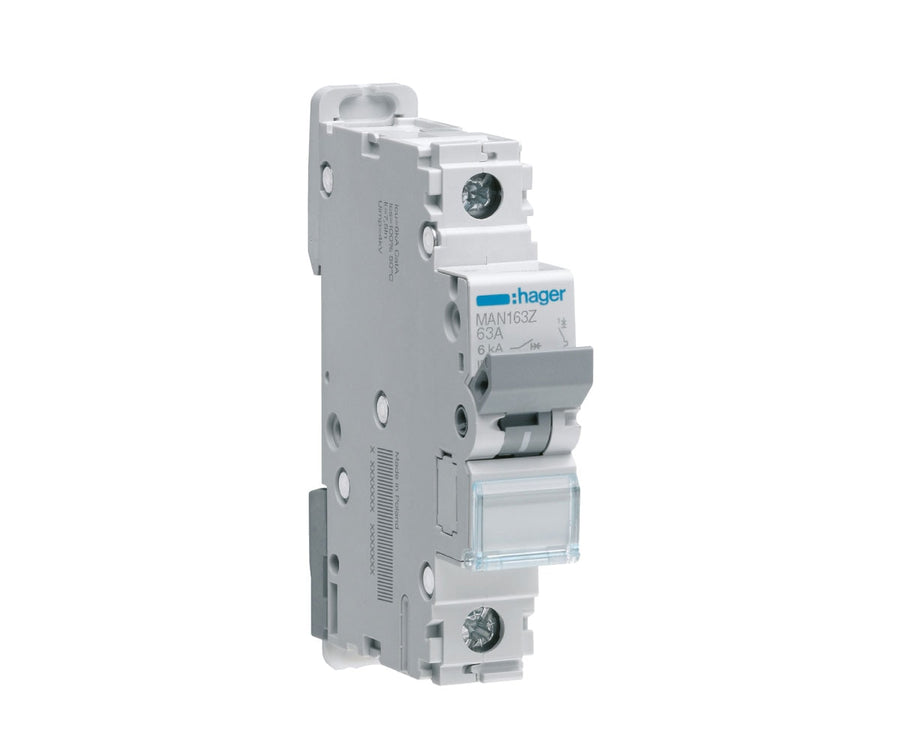 MAN163Z 63A 1P 6kA C-CURVE MCB