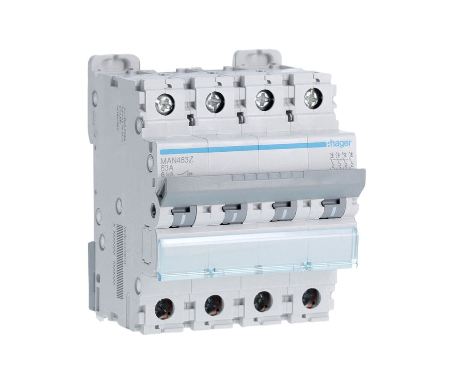 MAN463Z 63A 4P 6kA C-CURVE MCB