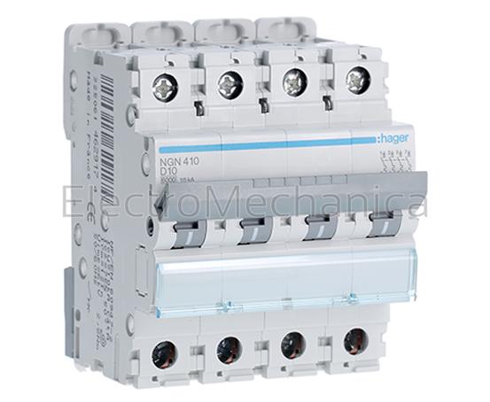 NGN410 10A 4P 10KA D-CURVE MCB