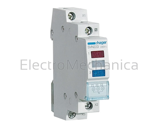 SVN223 IND LIGHT RED-CLEAR-BLUE 230VAC