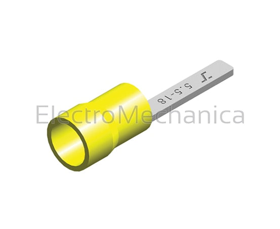 BT5-18V 4-6mm2 YEL BLADE LUG 18mm (100)