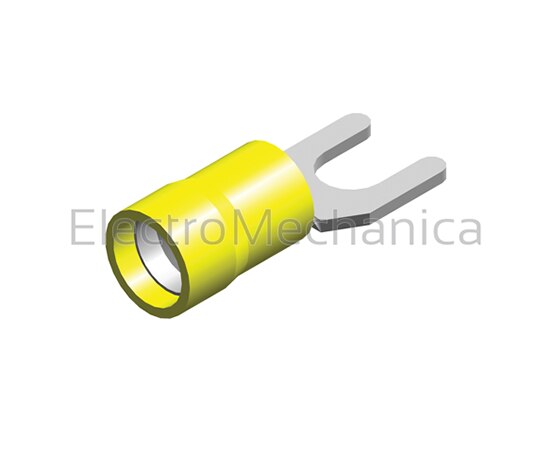 S5-5V 4-6mm2 x5mm FORK LUG YEL (100)