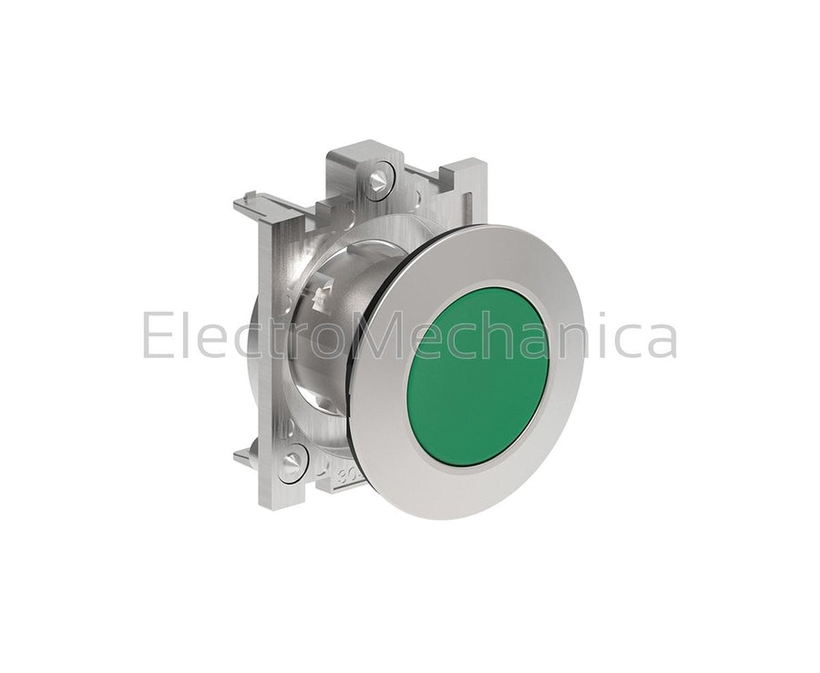 LPF B103 30MM FLUSH GRN MOM P/BUTTON ACT