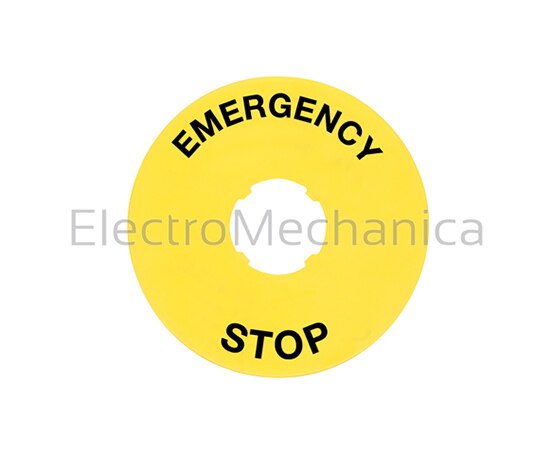LPX AU113 EMERGENCY STOP LABEL 90mm