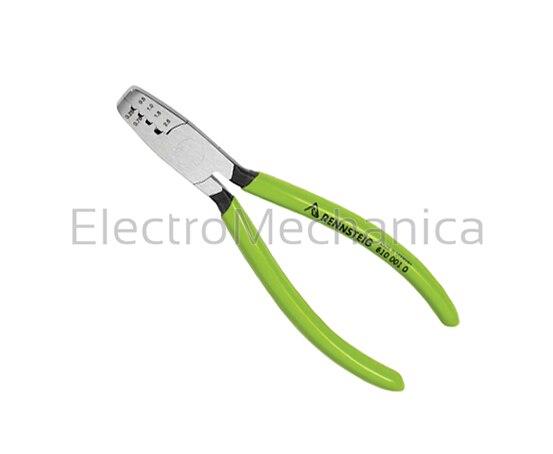 610 001 0 RENNSTEIG professional hand tools for cable preparation Crimping tools for insulated and uninsulated ferrules (bootlace terminals) Forged body - milled trapezoidal crimp profile Entry-level crimping tool for 0