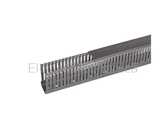 STB025040/B H40 X W25 PVC SLOTTED TRUNK 2M - BLACK - (40/BOX)