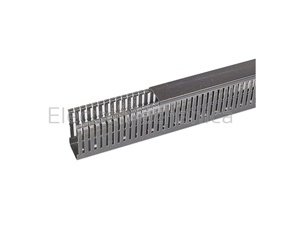 STB025060/B H60 X W25 PVC SLOTTED TRUNK 2M - BLACK - (30/BOX)