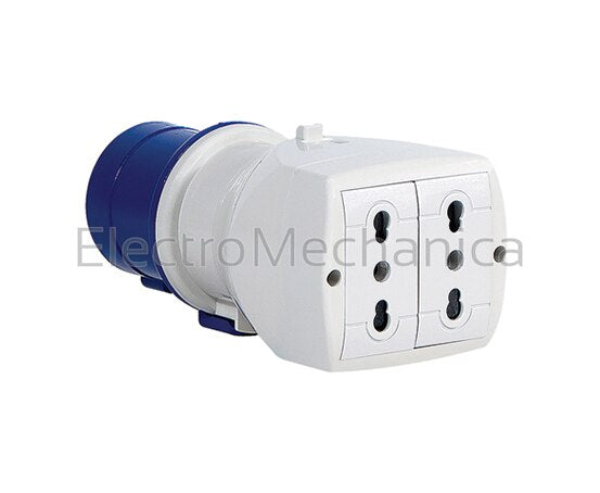 610.3700 16A 2P+E TO 2x 16A SOCKET ADAPTOR