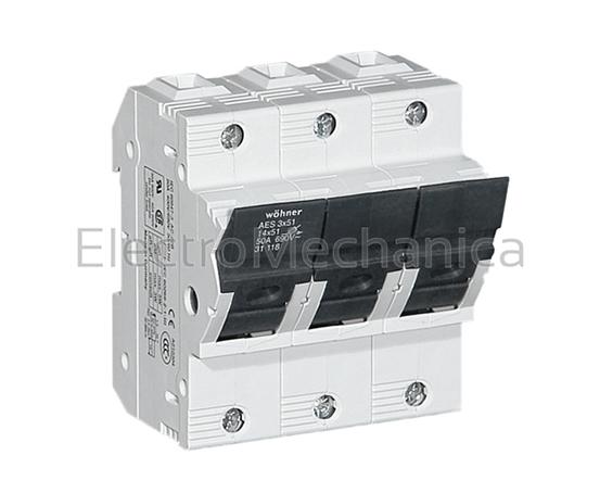 31118 14x51 3P CYLINDRICAL FUSE HOLDER